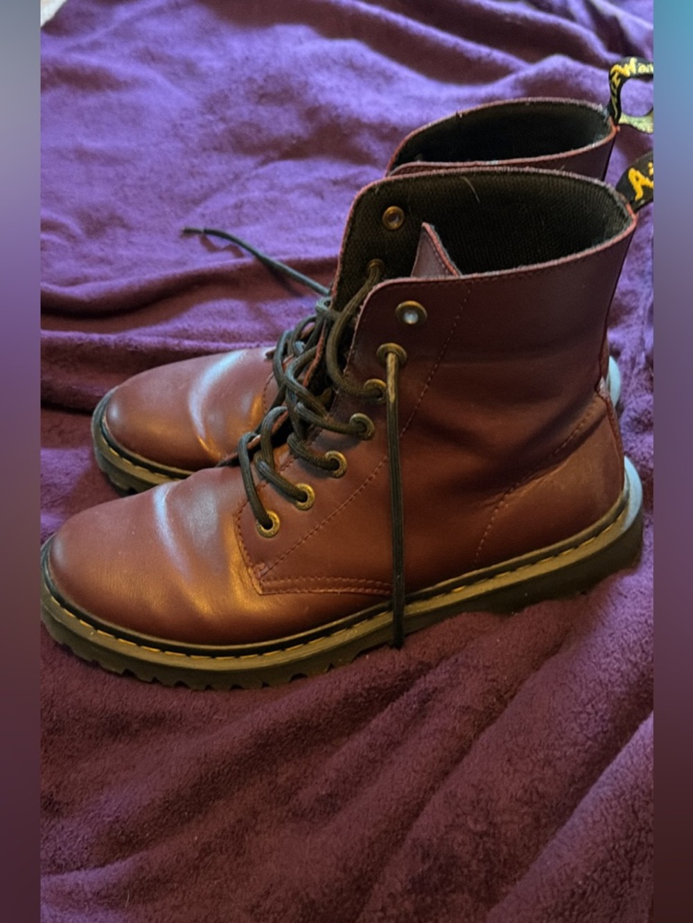 Burgundy Dr Martens 7-eye